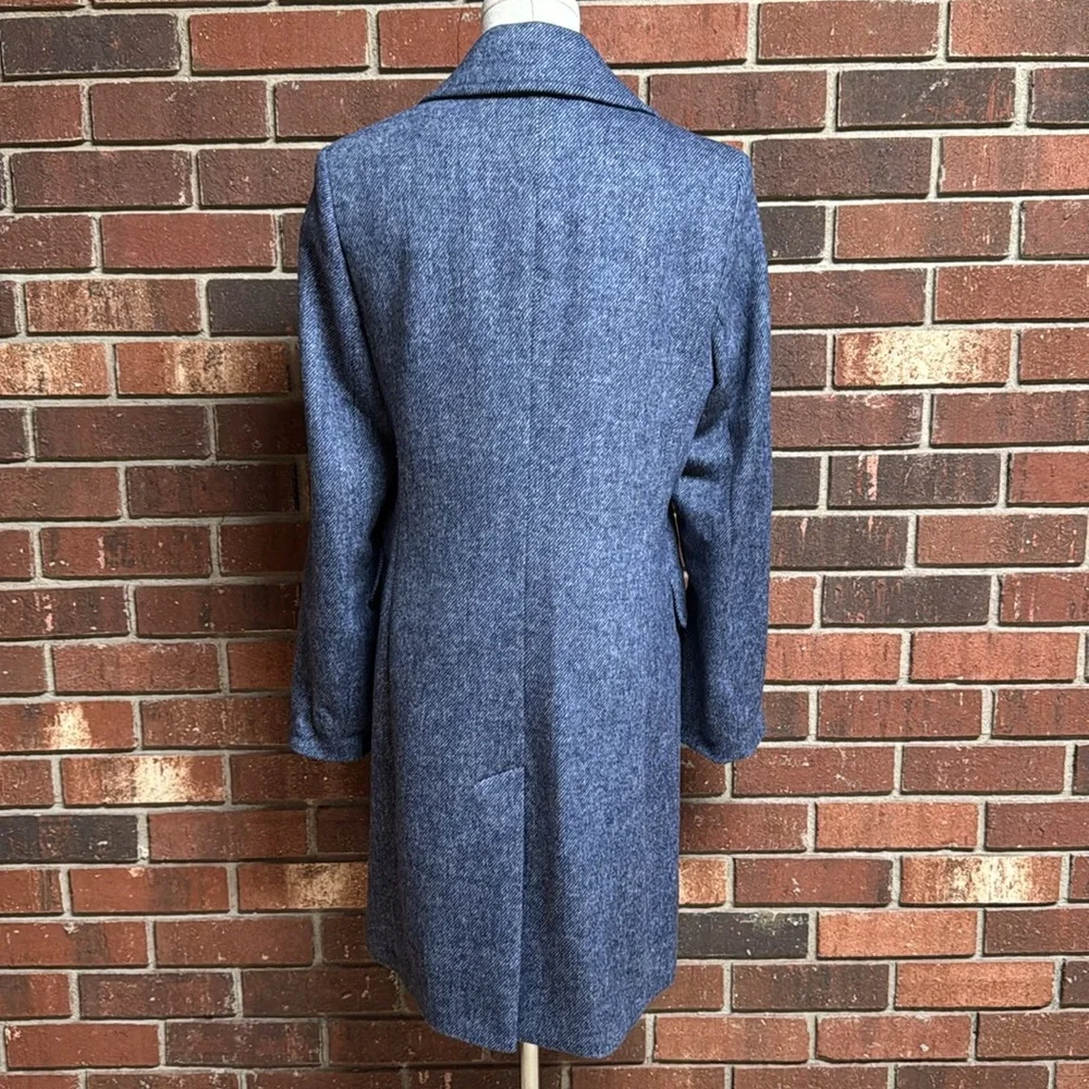 Sam Edelman Mini Herringbone Notch Collar Wool Blend Coat